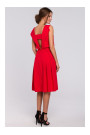 K005 Fit & flare dress with open back - red