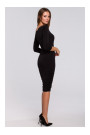 K006 Knit dress with ruched detailing - black