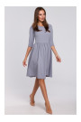 K010 Fit & flare dress with gathered waistline - dove grey