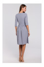 K010 Fit & flare dress with gathered waistline - dove grey