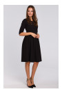 K010 Fit & flare dress with gathered waistline - black