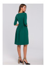 K010 Fit & flare dress with gathered waistline - green