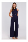 K029 Cross front jumpsuit - deep blue
