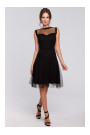 K030 Polka dot tulle dress - black