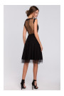 K030 Polka dot tulle dress - black