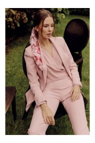 K036 Single buttom blazer - crepe pink