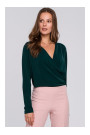 K037 Wrap front blouse - green