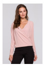 K037 Wrap front blouse - powder