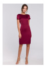 K041 Sheath dress with a cowl neck in the back - maroon