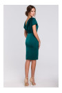 K041 Sheath dress with a cowl neck in the back - green