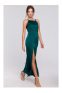 K042 Maxi dress with tied neckline - green