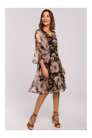 S214 Chiffon dress with drop waist - model 3