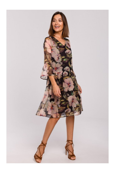 S214 Chiffon dress with drop waist - model 3