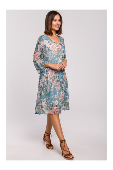 S214 Chiffon dress with drop waist - model 4