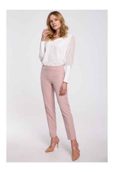 K055 Slim leg trousers - crepe pink