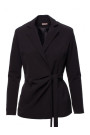 K056 Blazer with a tie belt - black