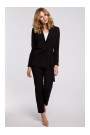 K056 Blazer with a tie belt - black
