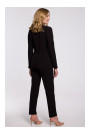 K056 Blazer with a tie belt - black