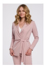 K056 Blazer with a tie belt - crepe pink
