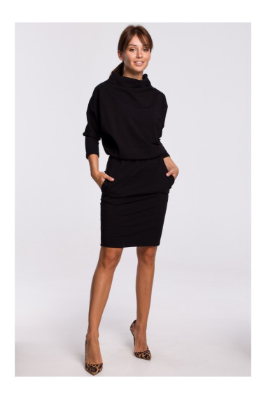 B175 Kimono sleeve dress - black