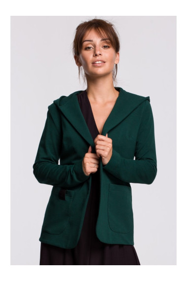 B180 Hooded blazer in cotton knit - dark green