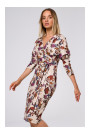 M524 Printed knit dress with wrap top and a tie belt - model 2