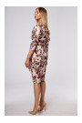 M524 Printed knit dress with wrap top and a tie belt - model 2
