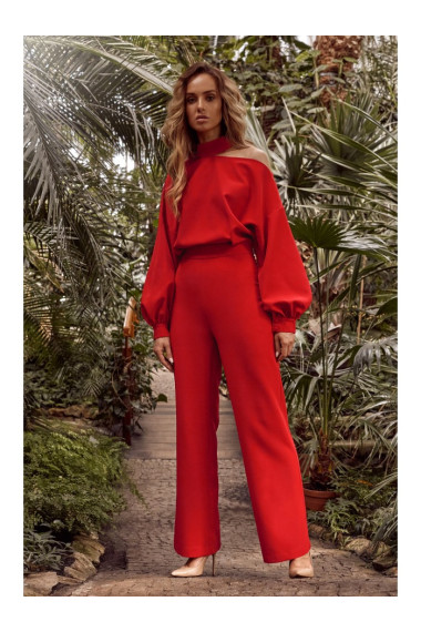 M528 Bishop sleeve jumpsuit - red