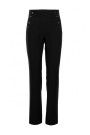 M530 High waisted trousers with decorative press studs - black