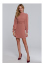 K078 Dress with gathered belt - rose
