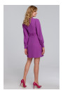 K078 Dress with gathered belt - lavender