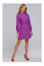 K078 Dress with gathered belt - lavender