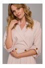 K086 Midi lenght dress with decorative buttons - beige