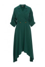 K086 Midi lenght dress with decorative buttons - green