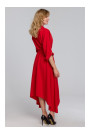 K086 Midi lenght dress with decorative buttons - red