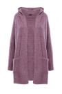 M556 Chunky knit hooded cardigan - heather