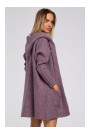 M556 Chunky knit hooded cardigan - heather