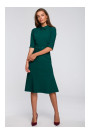 S231 Collar dres with a buckle belt - green