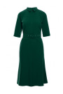 S231 Collar dres with a buckle belt - green