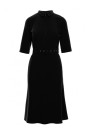 S231 Collar dres with a buckle belt - black