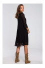 S236 Plain chiffon dress - black