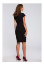 S239 Pencil dress with a tie belt - black