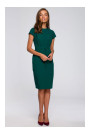 S239 Pencil dress with a tie belt - green