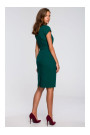 S239 Pencil dress with a tie belt - green