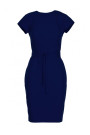 S239 Pencil dress with a tie belt - navy blue