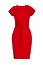 S239 Pencil dress with a tie belt - red