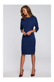 S242 Bat sleeve dress - navy blue