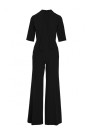 S243 Elegant jumpsuit with a tie neck - black