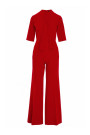 S243 Elegant jumpsuit with a tie neck - red