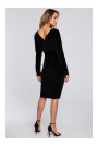 M561 Velvet Wrap Top Dress - black